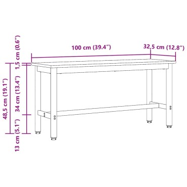 vidaXL Καθιστικό Σαλονιού 100x32,5x48,5cm 2 τμχ.