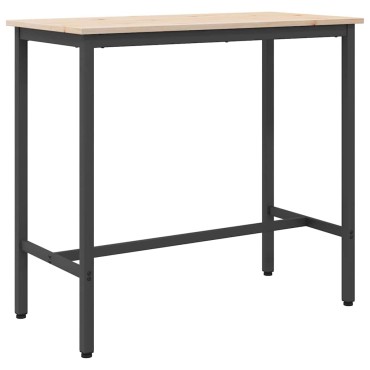 vidaXL τραπέζι Φυσικό 100x50x91cm Μηχανισμένο ξύλο και ατσάλι