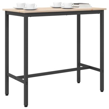 vidaXL τραπέζι Φυσικό 100x50x91cm Μηχανισμένο ξύλο και ατσάλι
