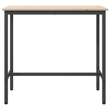 vidaXL τραπέζι Φυσικό 100x50x91cm Μηχανισμένο ξύλο και ατσάλι