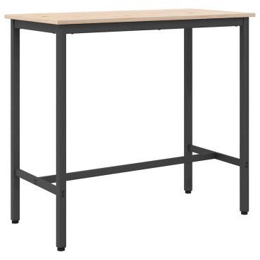 vidaXL τραπέζι Φυσικό 100x50x91cm Μηχανισμένο ξύλο και ατσάλι