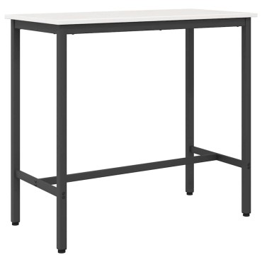 vidaXL τραπέζι Λευκό 100x50x91cm Μηχανισμένο ξύλο και ατσάλι