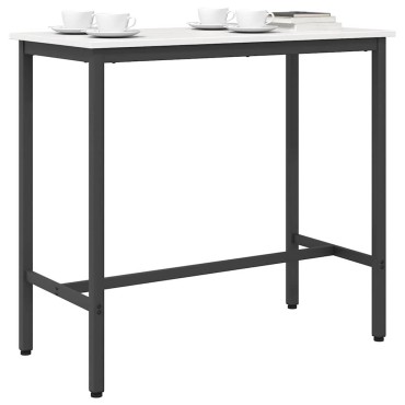 vidaXL τραπέζι Λευκό 100x50x91cm Μηχανισμένο ξύλο και ατσάλι