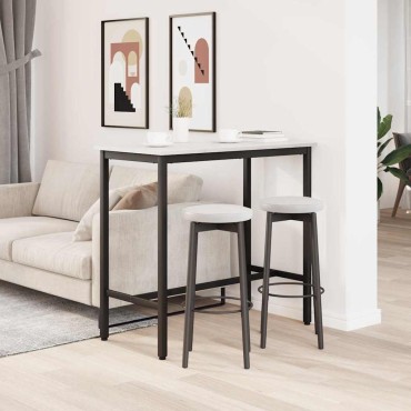 vidaXL τραπέζι Λευκό 100x50x91cm Μηχανισμένο ξύλο και ατσάλι