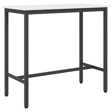 vidaXL τραπέζι Λευκό 100x50x91cm Μηχανισμένο ξύλο και ατσάλι