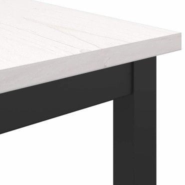 vidaXL τραπέζι Λευκό 100x50x91cm Μηχανισμένο ξύλο και ατσάλι