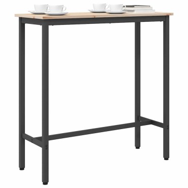 vidaXL τραπέζι Φυσικό 100x40x101cm Μηχανισμένο ξύλο και ατσάλι