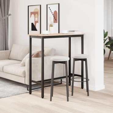 vidaXL τραπέζι Φυσικό 100x40x101cm Μηχανισμένο ξύλο και ατσάλι