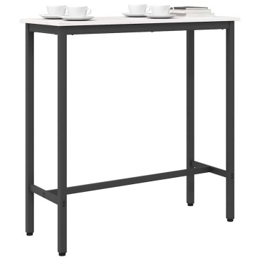 vidaXL τραπέζι Λευκό 100x40x101cm Μηχανισμένο ξύλο και ατσάλι