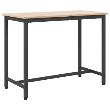 vidaXL τραπέζι Φυσικό 100x50x77cm Μηχανισμένο ξύλο και ατσάλι