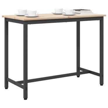 vidaXL τραπέζι Φυσικό 100x50x77cm Μηχανισμένο ξύλο και ατσάλι