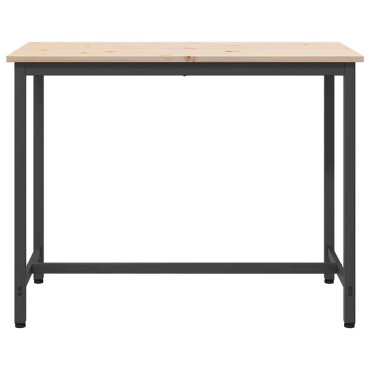 vidaXL τραπέζι Φυσικό 100x50x77cm Μηχανισμένο ξύλο και ατσάλι