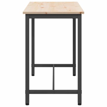 vidaXL τραπέζι Φυσικό 100x50x77cm Μηχανισμένο ξύλο και ατσάλι