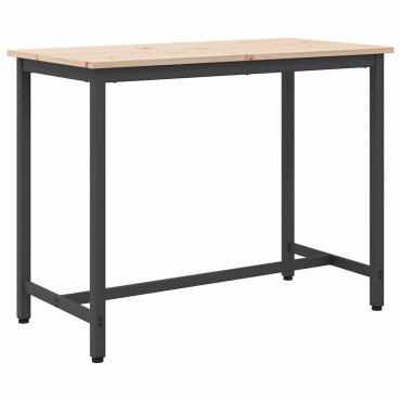 vidaXL τραπέζι Φυσικό 100x50x77cm Μηχανισμένο ξύλο και ατσάλι