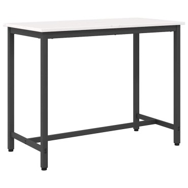 vidaXL τραπέζι Λευκό 100x50x77cm Μηχανισμένο ξύλο και ατσάλι