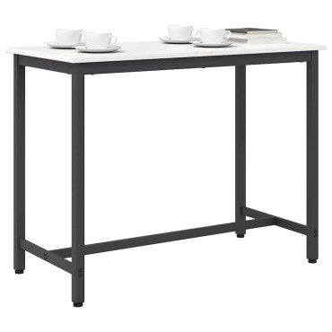 vidaXL τραπέζι Λευκό 100x50x77cm Μηχανισμένο ξύλο και ατσάλι