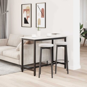 vidaXL τραπέζι Λευκό 100x50x77cm Μηχανισμένο ξύλο και ατσάλι