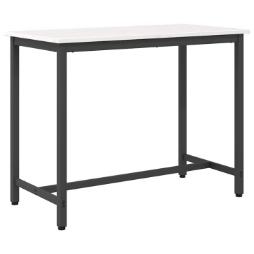 vidaXL τραπέζι Λευκό 100x50x77cm Μηχανισμένο ξύλο και ατσάλι
