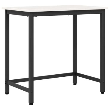 vidaXL τραπέζι Λευκό 80x50x77cm Μηχανισμένο ξύλο και ατσάλι 1 τεμ.