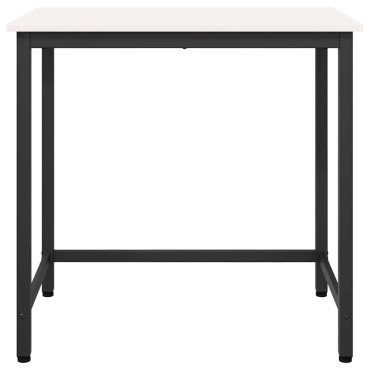 vidaXL τραπέζι Λευκό 80x50x77cm Μηχανισμένο ξύλο και ατσάλι 1 τεμ.
