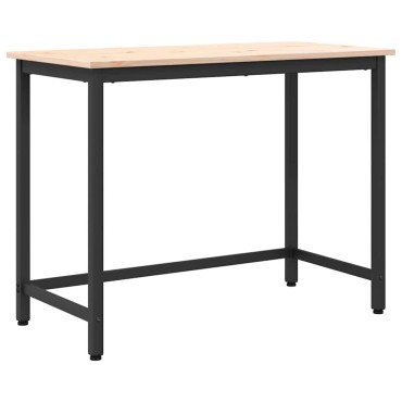 vidaXL τραπέζι Φυσικό 100x50x77cm Μηχανισμένο ξύλο και ατσάλι 1 τεμ.