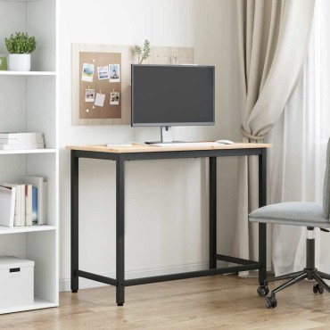 vidaXL τραπέζι Φυσικό 100x50x77cm Μηχανισμένο ξύλο και ατσάλι 1 τεμ.