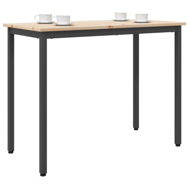 vidaXL τραπέζι Φυσικό 100x50x77cm Μηχανισμένο ξύλο και ατσάλι
