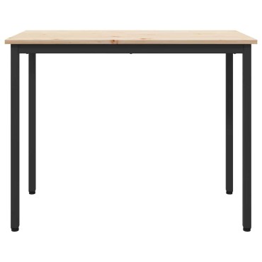 vidaXL τραπέζι Φυσικό 100x50x77cm Μηχανισμένο ξύλο και ατσάλι