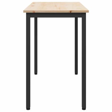 vidaXL τραπέζι Φυσικό 100x50x77cm Μηχανισμένο ξύλο και ατσάλι