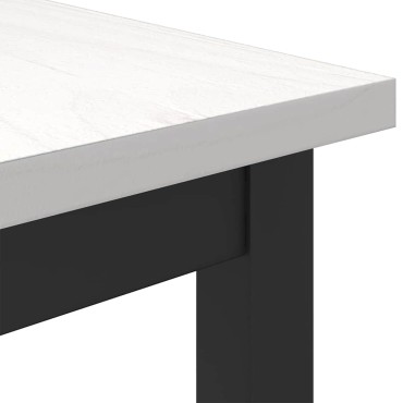 vidaXL τραπέζι Λευκό 100x50x77cm Μηχανισμένο ξύλο και ατσάλι