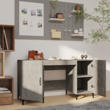 vidaXL Γραφείο Γκρι Σκυροδέματος 140x50x75cm Επεξεργασμένο Ξύλο 1 τεμ.