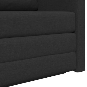 vidaXL Κρεβάτι καναπές Μαύρο ύφασμα 124x71x78cm