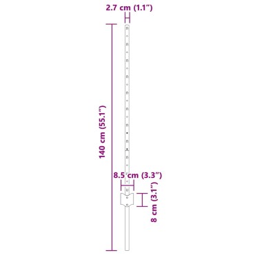 vidaXL Ενσωματωμένος Πόλος Φράχτη 11 τεμ. Ασημί