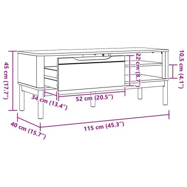 vidaXL Πάγκος Χωλ FLORO Κερωτό καφέ 115x40x45 εκ 1 τεμ.