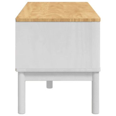 vidaXL Πάγκος Χωλ FLORO Λευκό 115x40x45cm Στερεό ξύλο πεύκου 1 τεμ.
