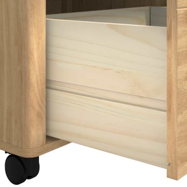 vidaXL Καρότσι Κουζίνας FLORO Κερωτό καφέ 72,5x45x80 εκ 1 τεμ.