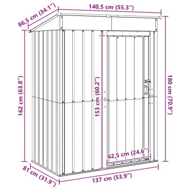 vidaXL Κηποσυνθέσεις Ανθρακί 137 x 81 x 180 εκ Μέταλλο