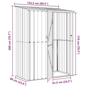vidaXL Κηποσυνθέσεις Ανθρακί 153,5 x 86 x 200 εκ Μέταλλο