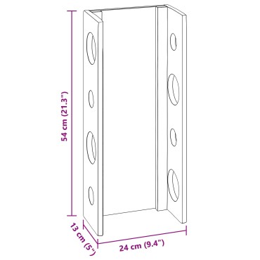vidaXL Ράφι Καφέ 24x13x54cm Στερεό ξύλο Μαόνι 1 τεμ.