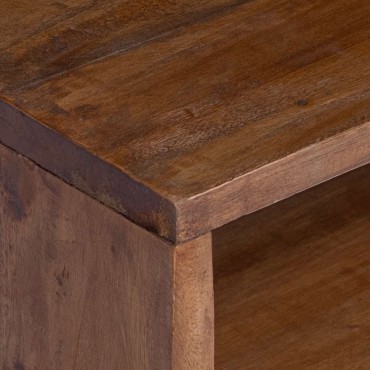 vidaXL Τραπέζι Έμφασης με ράφι 3 τεμ. Καφέ Στερεό ξύλο Μαόνι 45x35x66cm