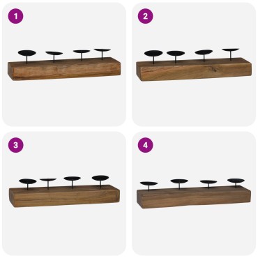 vidaXL Κηροπήγιο Φυσικό 50 x 15 x 10 εκ Μασίφ ξύλο teak
