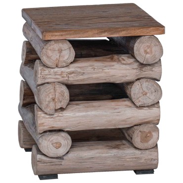 vidaXL Σκαμνί Φυσικό 30x30x38cm Στερεό Ξύλο Τίκ