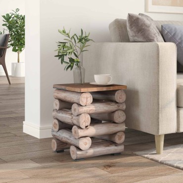 vidaXL Σκαμνί Φυσικό 30x30x38cm Στερεό Ξύλο Τίκ