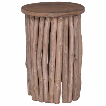 vidaXL Σκαμνί Φυσικό 30x30x45cm Στερεό Ξύλο Τίκ