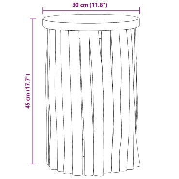 vidaXL Σκαμνί Φυσικό 30x30x45cm Στερεό Ξύλο Τίκ