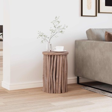 vidaXL Σκαμνί Φυσικό 30x30x45cm Στερεό Ξύλο Τίκ