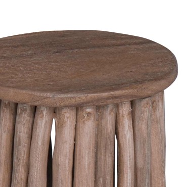 vidaXL Σκαμνί Φυσικό 30x30x45cm Στερεό Ξύλο Τίκ