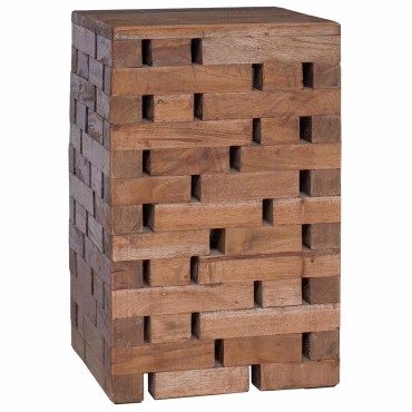 vidaXL Σκαμνί Φυσικό 29x29x48cm Μασίφ ανακυκλωμένο ξύλο