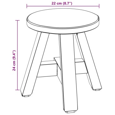 vidaXL Σκαμνί Φυσικό 22x22x24cm Ξύλο Μαόνι