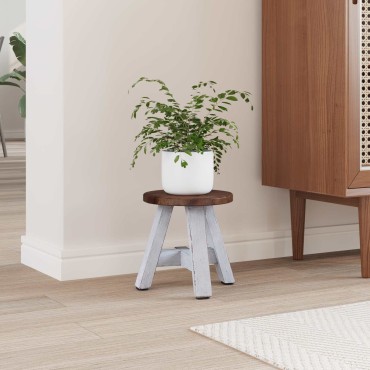 vidaXL Σκαμνί Φυσικό 22x22x24cm Ξύλο Μαόνι